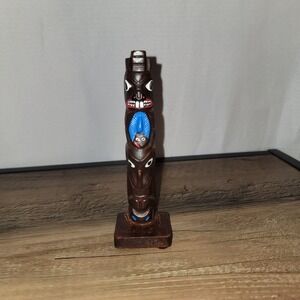 Vintage Totem Pole Alaska Craft Figurine Collectible Tourist Souvenir Decor